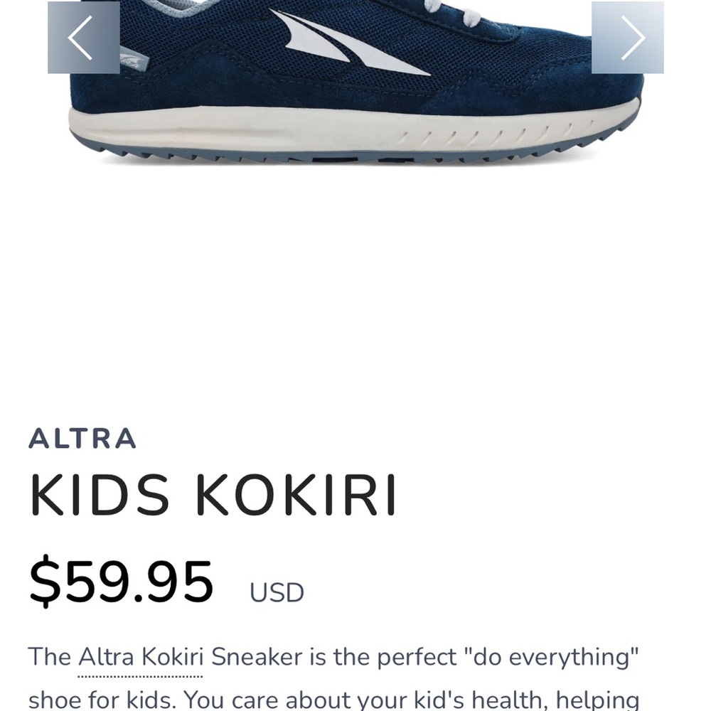 Altra Kids Kokiri Sneaker - Navy